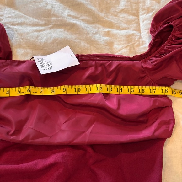 NWT Belle by Badgley Mischka Harlow Off-the-Shoulder Puffed Sleeve Dress,size 12 - Picture 13 of 14
